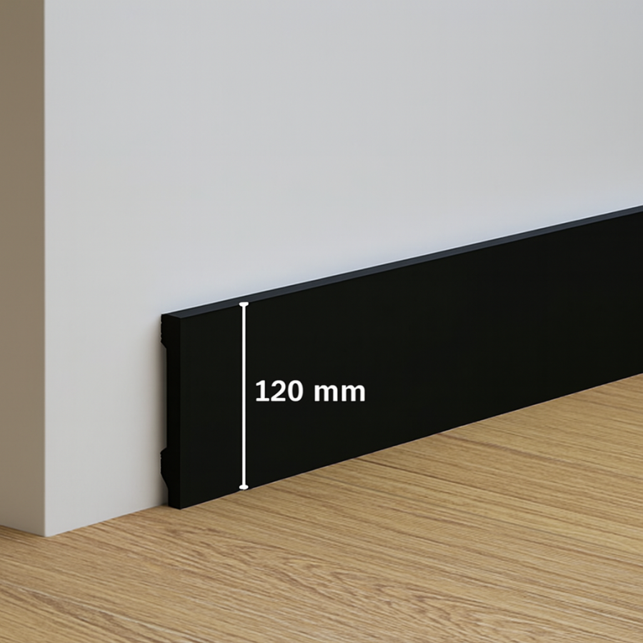 Rodapié negro eco 2200x120x12